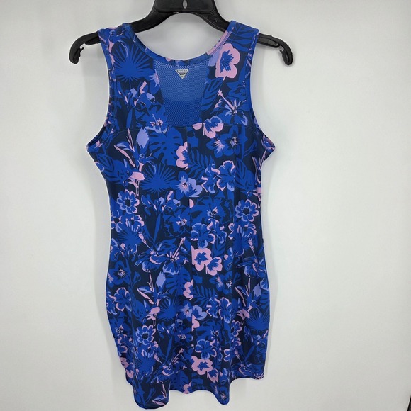 Columbia PFG Floral Dress Sleeveless Athletic Blue Pink Small S - Picture 1 of 6